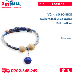 Vòng cổ SONICE Sakura Koi Blue Color - Màu xanh dương Petmall