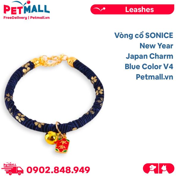 Vòng cổ SONICE New Year Japan Charm V4 - Kèm chuông may mắn Petmall