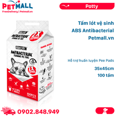 Tấm lót vệ sinh ABS Antibacterial 35x45cm - 100 tấm - Hỗ trợ huấn luyện Pee Pads Petmall