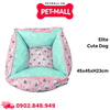 Nệm thú cưng Elite Cute Dog Size 45x45xH23cm - Hình vuông, màu Hồng