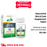 Viên nhai Natural Pet Skin & Coat Supplement Tablet 60 viên - Dưỡng da và lông cho thú cưng Petmall