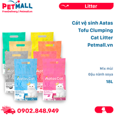 Cát vệ sinh Aatas Tofu Clumping Cat Litter 18L Mix mùi - Đậu nành soya Petmall