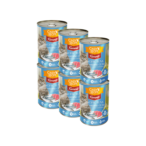 Combo 6 Lon 400G - Pate mèo Cindys Recipe - Vị Cá Ngừ và Cá Mòi Petmall