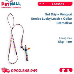 Set Dây + Vòng cổ Sonice Lucky Leash + Collar 5kg - 1cm Loang màu Petmall