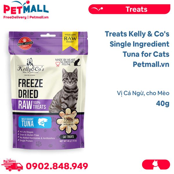Treats Kelly & Co's Single Ingredient Tuna for Cats 40g - Vị Cá Ngừ, cho Mèo Petmall