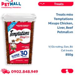 Treats mèo Temptations MixupsChicken, Liver, Beef 850g - vị gà nướng, gan, bò cat treats Petmall