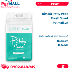 Tấm lót vệ sinh Potty Pads Fresh Scent 45x60cm- 100pads - huấn luyện vệ sinh đúng chỗ Petmall