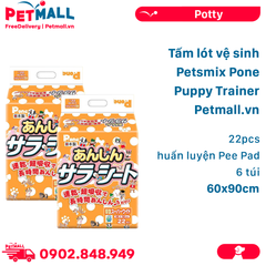 Combo Tấm lót vệ sinh Petsmix Pone Puppy Trainer 60x90cm - 22pcs huấn luyện Pee Pad - 6 Túi Petmall