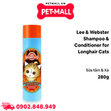 Sữa tắm và xả Lee & Webster Shampoo and Conditioner for Longhair cats 280g - Cho mèo lông dài Petmall