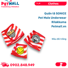 Quần tã chó đực SONICE Pet Male Underwear Rilakkuma - Màu đỏ trắng Petmall