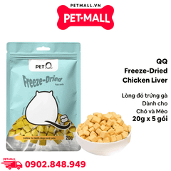Combo 5 Gói 20G - Thức ăn đông khô cho chó mèo QQ Freeze-Dried Egg Yolk- Lòng đỏ trứng gà đông khô hỗ trợ hệ miễn dịch, làm đẹp lông Petmall