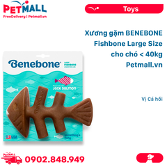 Xương gặm BENEBONE Fishbone Large Size cho chó < 40kg - Vị Cá hồi Petmall