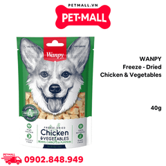 Treats chó WANPY Freeze - Dried Chicken & Vegetables 40g - Thịt gà và rau củ sấy thăng hoa Petmall