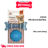 Đồ chơi FOFOS Milk Bone & Ball blue - bóng và xương hỗ trợ nhai gặm, Xanh dương Petmall