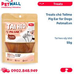 Treats chó Tellme Pig Ear for Dogs 55g - Tai heo sấy khô Petmall