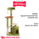 Trụ cào SONICE Egg and Tomato Cat Tree Scratcher Toys Size 62 x 48 x 126 cm - 6 tầng hình trứng và cà chua Petmall