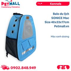 Balo du lịch SONICE Mac Size 40x33x17cm - Màu xanh dương, kèm túi phụ cao cấp Petmall