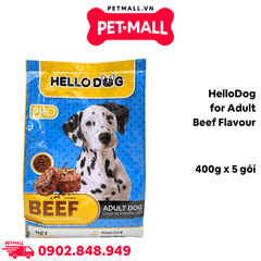 Combo 5 Gói 400G - Thức ăn chó HelloDog Adult Beef Flavor Petmall