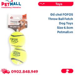 Đồ chơi FOFOS Throw Ball Fetch Dog Toys Size 6.5cm - Bộ 2 trái banh tenis Petmall