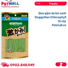 Que gặm da bò xanh DoggyMan Chlorophyll 10 cây - Sạch răng, giảm stress Petmall