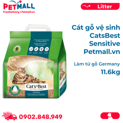 Cát gỗ vệ sinh CatsBest Sensitive Cat Litter 11.6kg - Làm từ gỗ Germany Petmall