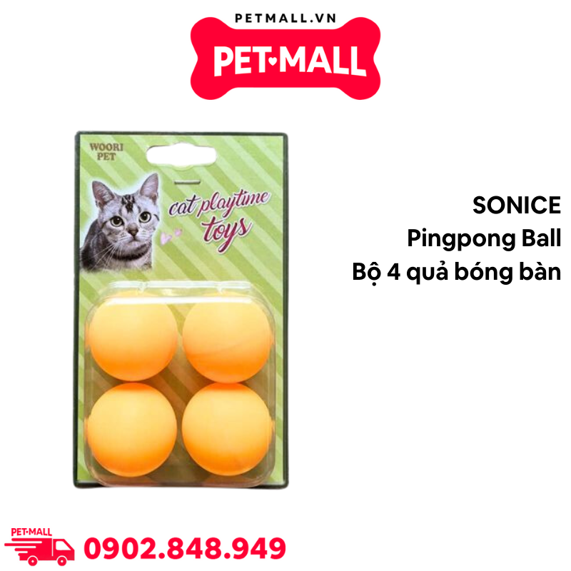 Đồ chơi SONICE Pingpong Ball - Bộ 4 quả bóng bàn Petmall