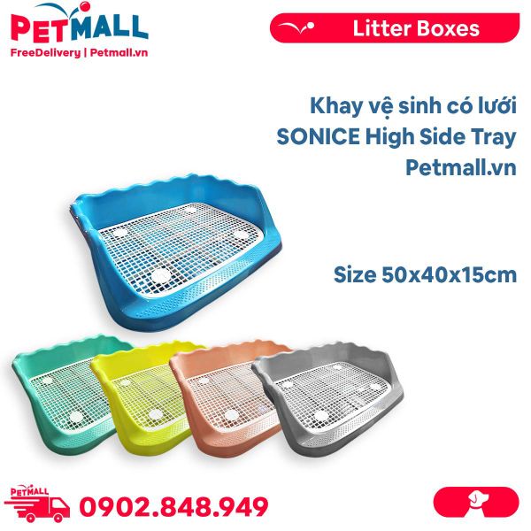 Khay vệ sinh có lưới SONICE High Side Tray Size 50x40x15cm Petmall