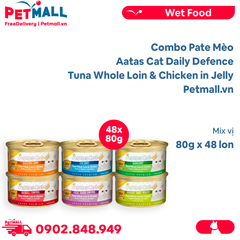 Combo 48 Lon 85G - Pate mèo Aatas Daily Mix vị - Hỗ trợ chức năng Petmall
