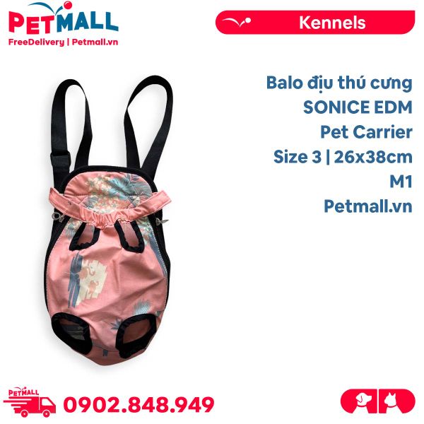 Balo địu thú cưng SONICE EDM Pet Carrier Size 3 - M1 | 38x26cm- Hỗ trợ mang thú cưng đi dạo Petmall