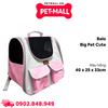 Balo thú cưng Big Pet Cute size 40 x 25 x 33 cm - Có 4 túi phụ - Hồng Petmall