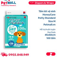 Tấm lót vệ sinh HoneyCare Potty Standard Size M | 45x60cm - 100 tấm - Hỗ trợ huấn luyện Pee Pads Petmall