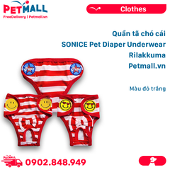 Quần tã chó cái SONICE Pet Male Underwear Rilakkuma - Màu đỏ trắng Petmall