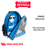 Balo thú cưng SONICE Kitty cute D29 x R18 x C37 - Chất liệu nhựa dẻo trong | Màu xanh dương Petmall