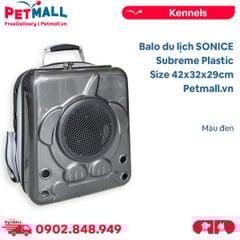 Balo du lịch SONICE Subreme Plastic Size 42x32x29cm - Màu đen - Phi hành gia nhựa vuông cao cấp Petmall