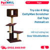 Trụ cào 4 tầng CattyMan Scratcher Cat Toys Size 120x40x40cm - Hỗ trợ mèo giảm căng thẳng Petmall 