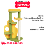 Trụ cào SONICE Yellow and Green Cat Tree Scratcher Toys Size 48 x 42 x 98 cm - 5 tầng màu xanh, vàng Petmall