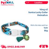 Vòng cổ Sonice Lucky Collar 5kg - 1cm Hình chó mèo xanh lục Petmall