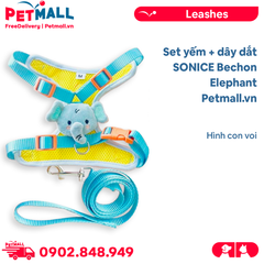 Set yếm + dây dắt SONICE Bechon Elephant - Hình con voi Petmall