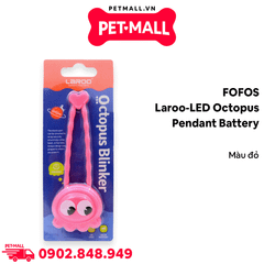 Phụ kiện FOFOS mặt dây LED trang trí vòng cổ cho thú chưng Laroo-LED Octopus pendant battery - Màu đỏ Petmall