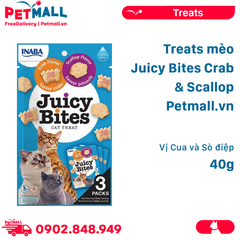 Treats mèo Juicy Bites Crab & Scallop 40g - Vị Cua và Sò điệp Petmall