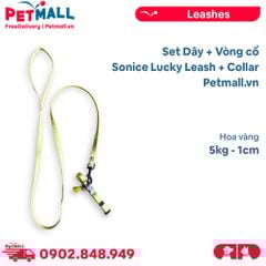 Set Dây + Vòng cổ Sonice Lucky Leash + Collar 5kg - 1cm Hoa vàng Petmall