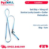 Set Dây + Vòng cổ Sonice Lucky Leash + Collar 5kg - 1cm Hình chó xanh biển Petmall