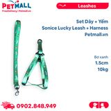 Set Dây + Yếm Sonice Lucky Leash + Harness 10kg - 1.5cm Bơ xanh Petmall