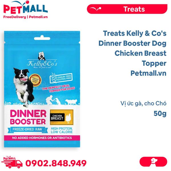 Treats Kelly & Co's Dinner Booster Dog Chicken Breast Topper 50g - Vị ức gà, cho Chó Petmall