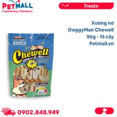 Xương nơ DoggyMan Chewell 90g - 15 cây - Da bò kẹp thịt gà Petmall