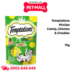 Treats mèo Temptations MixUps Catnip, Chicken & Cheddar 75g - Vị Cỏ Mèo, Gà Và Phô Mai Petmall