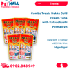 Combo 5 Gói 56G - Treats Nekko Gold Cream Tuna with Katsuobushi - Dạng kem, vị Cá ngừ và Cá bào Nhật Petmall