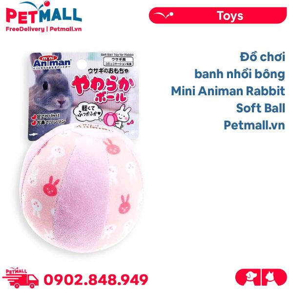 Đồ chơi banh nhồi bông Mini Animan Rabbit Soft Ball Petmall