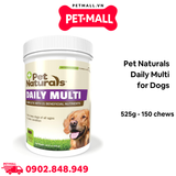Viên nhai Pet Naturals Daily Multi for Dogs 525g - 150 chews - Bổ sung khoáng chất, vitamin tổng hợp cho Chó Petmall