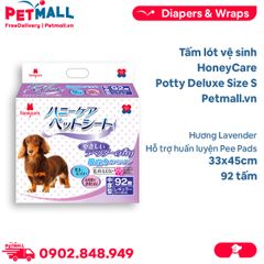 Tấm lót vệ sinh HoneyCare Potty Deluxe Size S | 33x45cm - 92 tấm - Hương Lavender, hỗ trợ huấn luyện Pee Pads Petmall